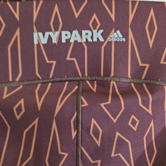 adidas x IVY PARK Burgundy Monogram Sheer Panel Leggings XS - Picture 7 of 9